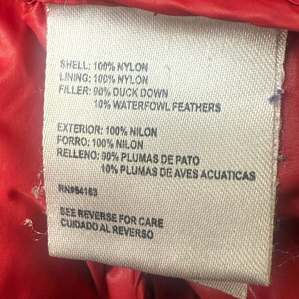 Calvin Klein Down Puffer Jacket Womens Size S Red Full Zip Packable LTWT FLAW‎